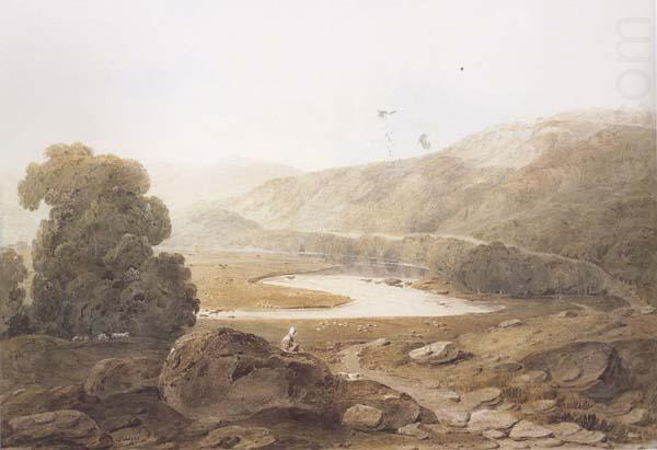 The Vallery of the Mawddach Watercolour (mk47), John varley jnr